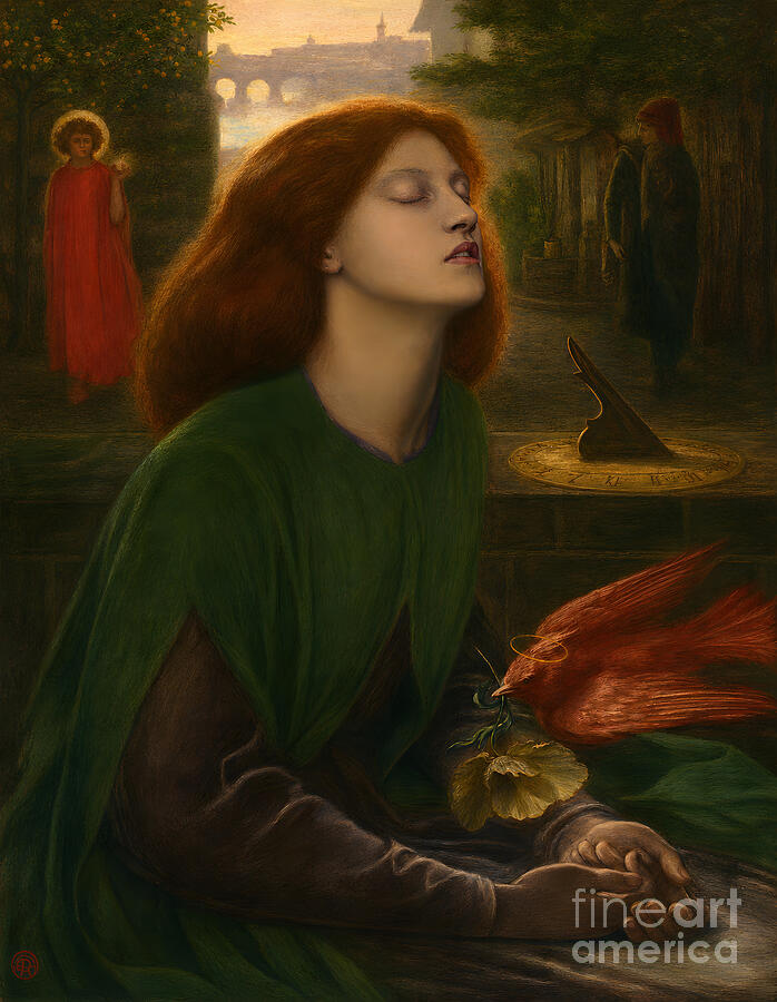 Beata Beatrix by Rossetti, Pre-Raphaelite painting