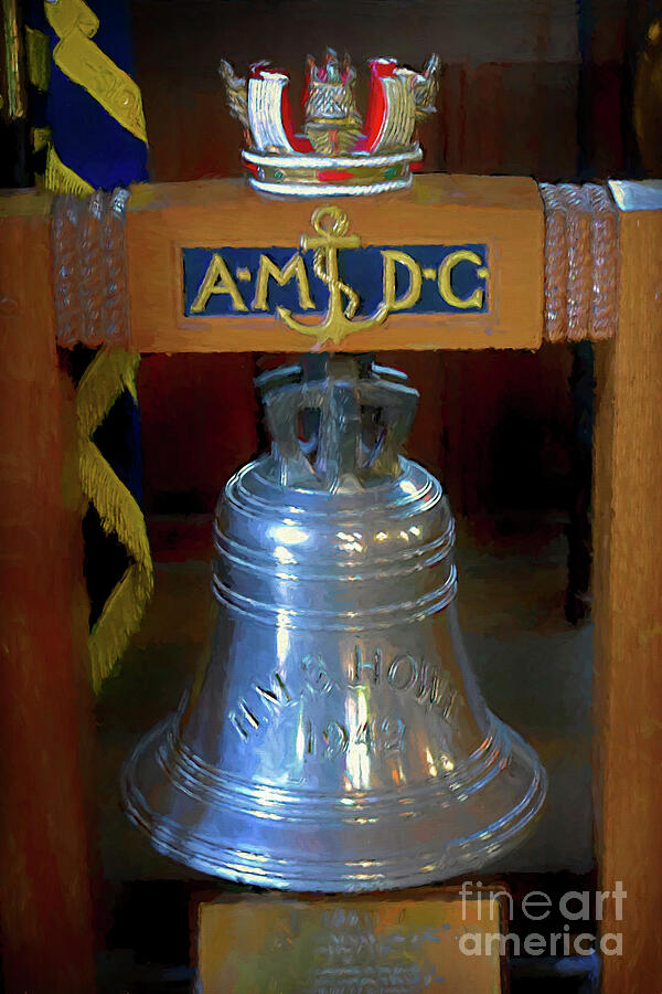 Bell from H.M.S. Howe - King George V-class battleship by Yvonne Johnstone