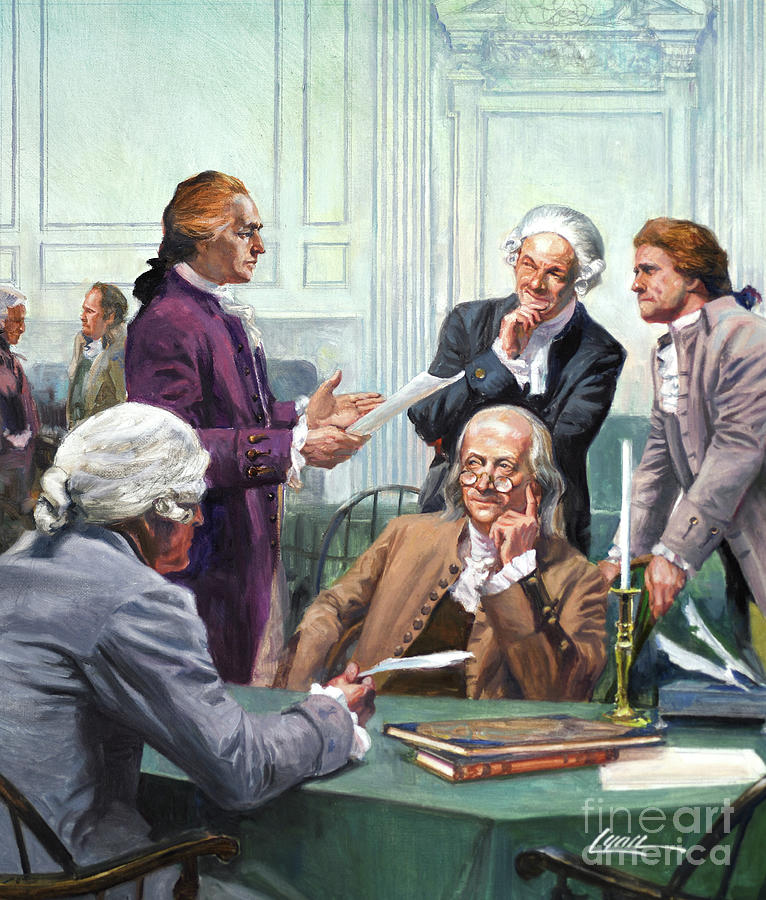 Benjamin Franklin - Founding Father Painting by Dennis Lyall