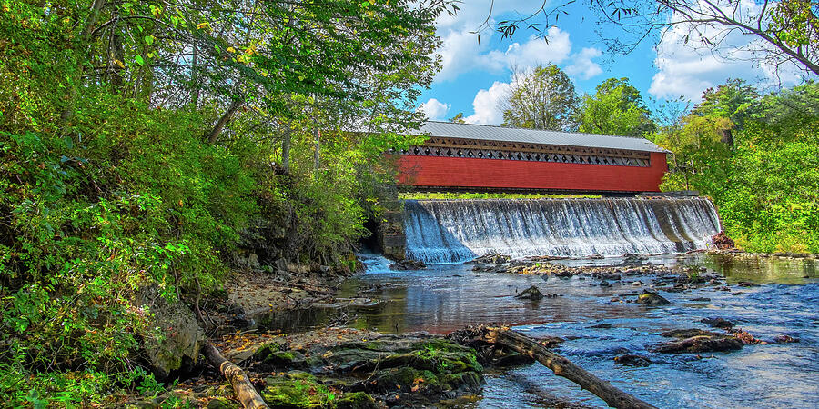 Bennington Falls Covered Bridge Photograph by Maryanne Keeling