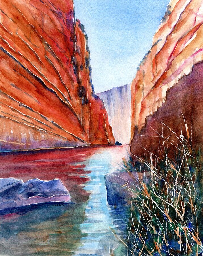 Big Bend Texas Santa Elena Canyon Painting by Carlin Blahnik CarlinArtWatercolor