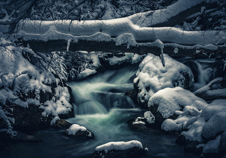 Big Cottonwood Creek and Snow - Utah Photograph by Abbie Warnock