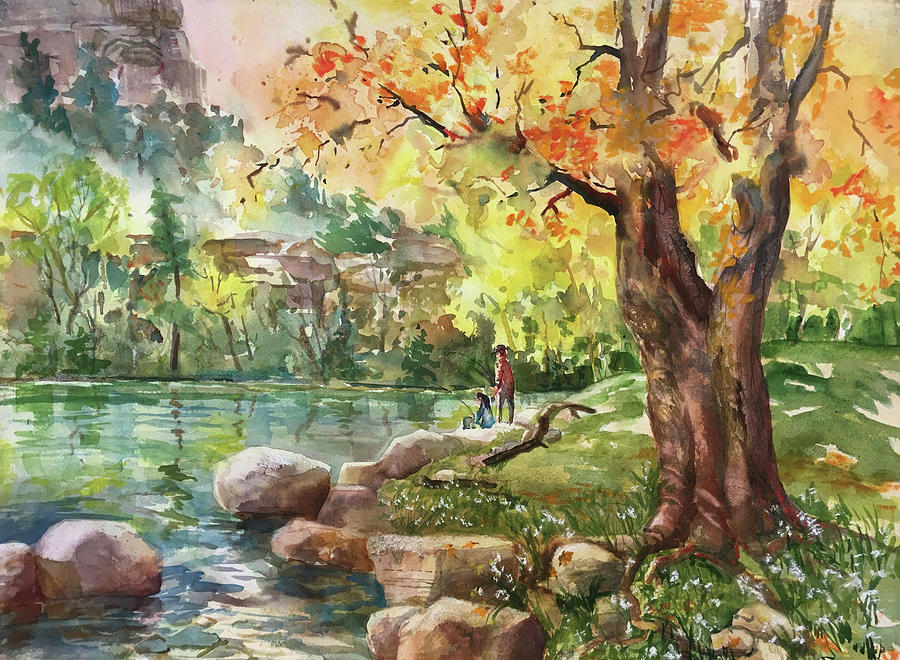 Big Tree at Buffalo City Painting by Sheila Parsons