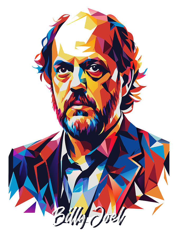 Billy Joel #2 in WPAP Pop Art Digital Art by Vector Artnesia