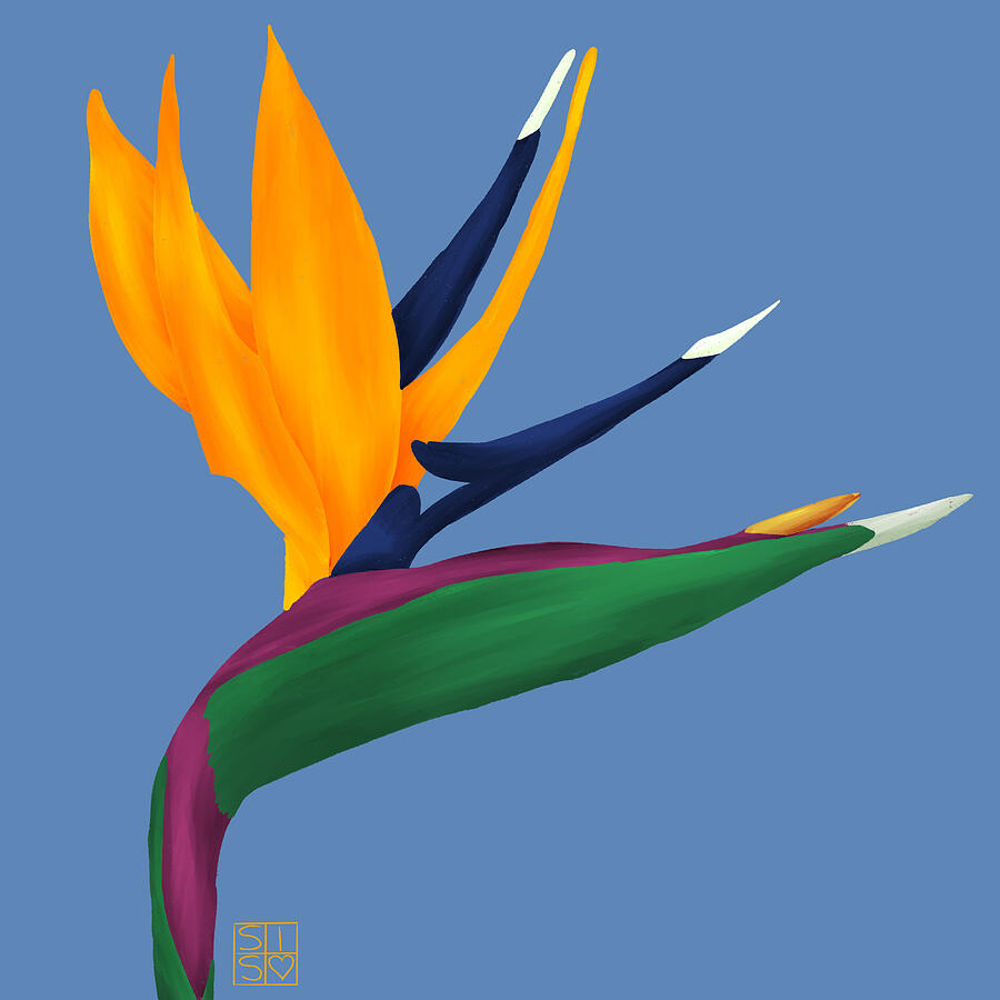 Bird of Paradise Flower Digital Art by Snow Iris Studio
