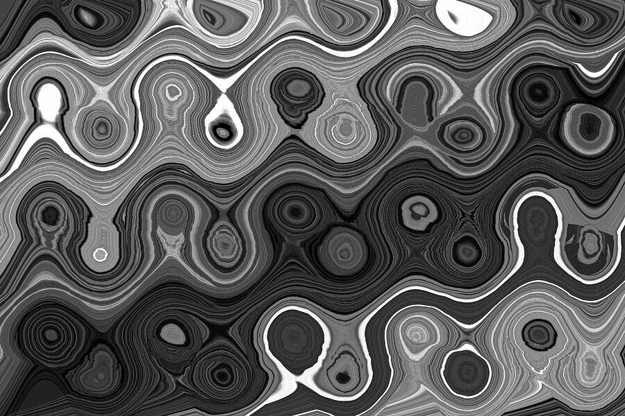 Black And White Color Wavy  Abstract Illustration Wavy  Background Photograph by Severija Kirilovaite