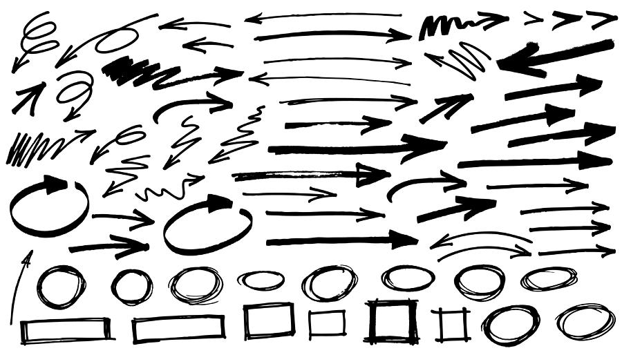 Black Arrows White Background Drawing by Enjoynz