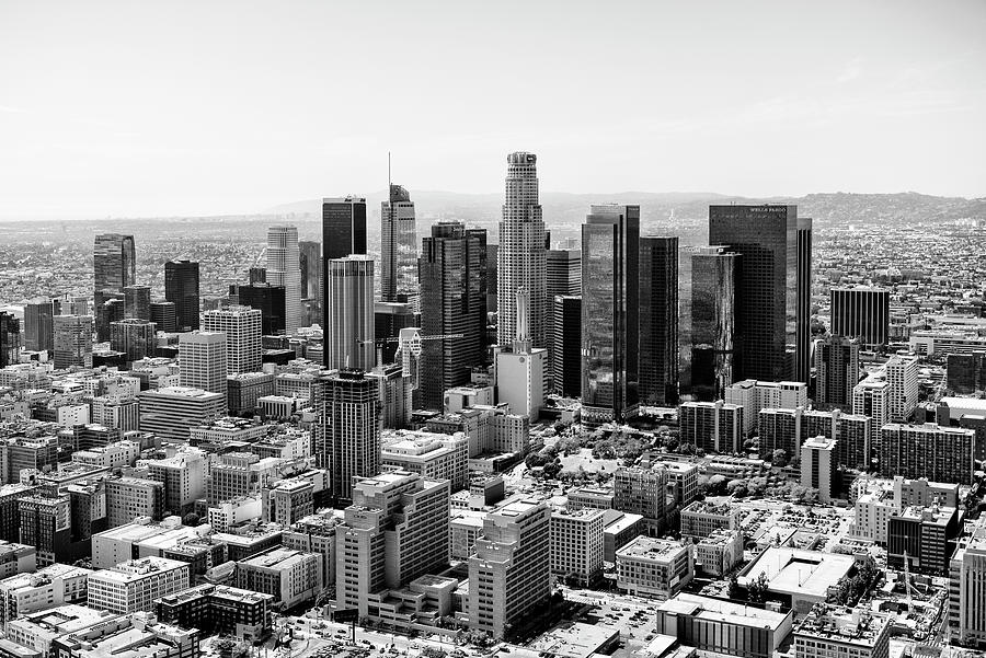 Black California Series - L.A Downtown Photograph by Philippe HUGONNARD