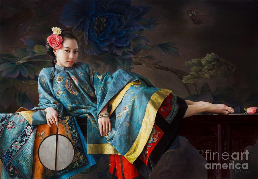 Blue Butterfly Painting by Mingyue Wang