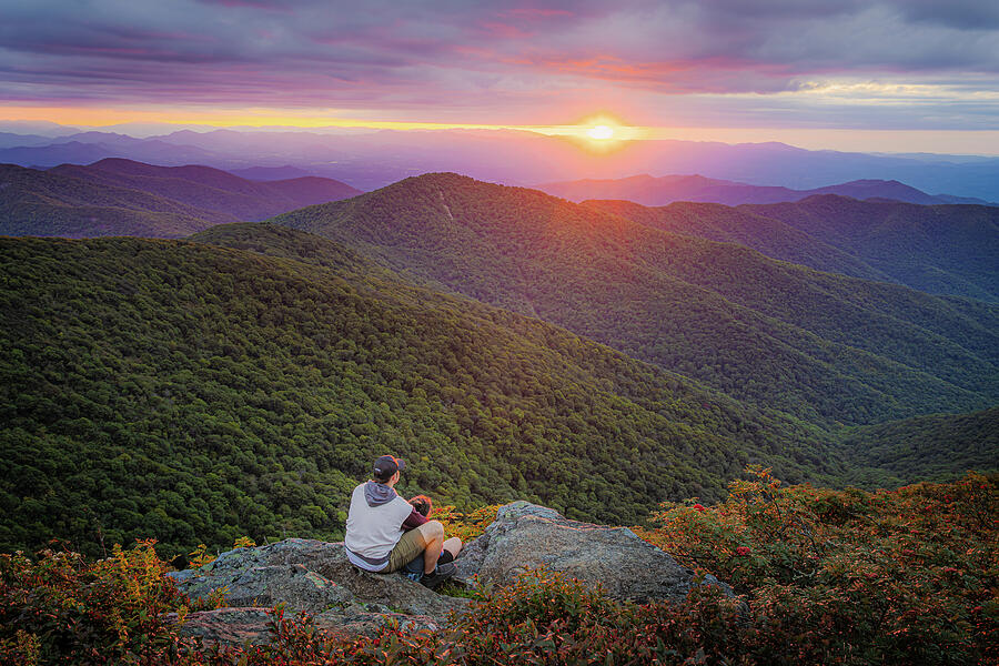 Blue Ridge Mountains Sunset Lovers Photograph by Dave King