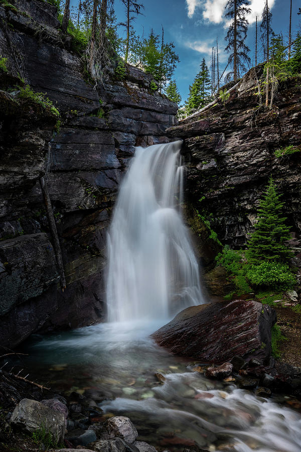 Blue Skies over Baring Falls Photograph by Matt Halvorson