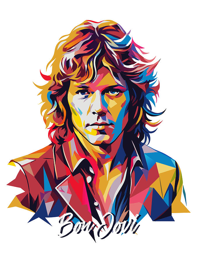 Bon Jovi #2 in WPAP Pop Art Digital Art by Vector Artnesia