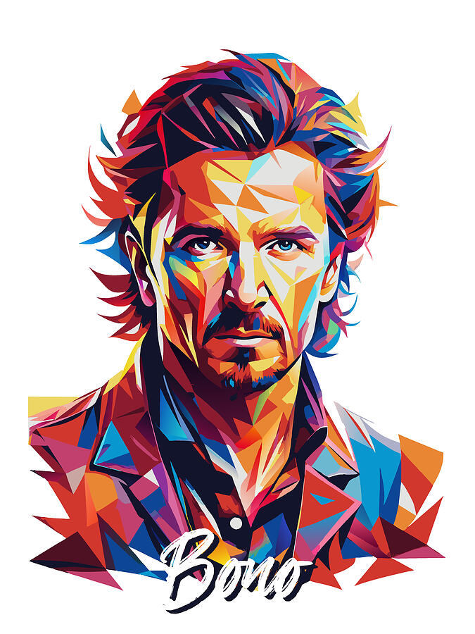 Bono #1 in WPAP Pop Art Digital Art by Vector Artnesia