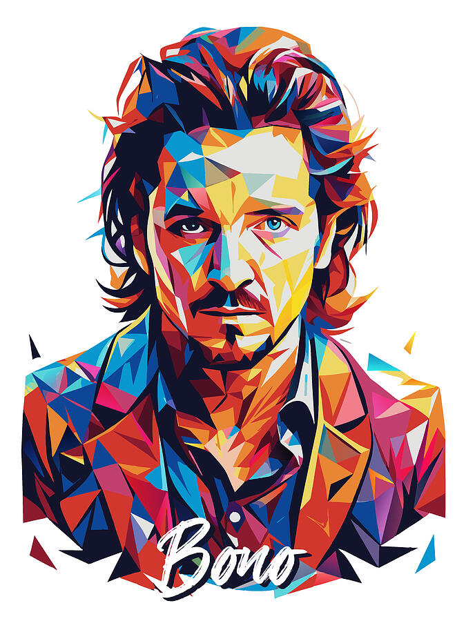 Bono #4 in WPAP Pop Art Digital Art by Vector Artnesia