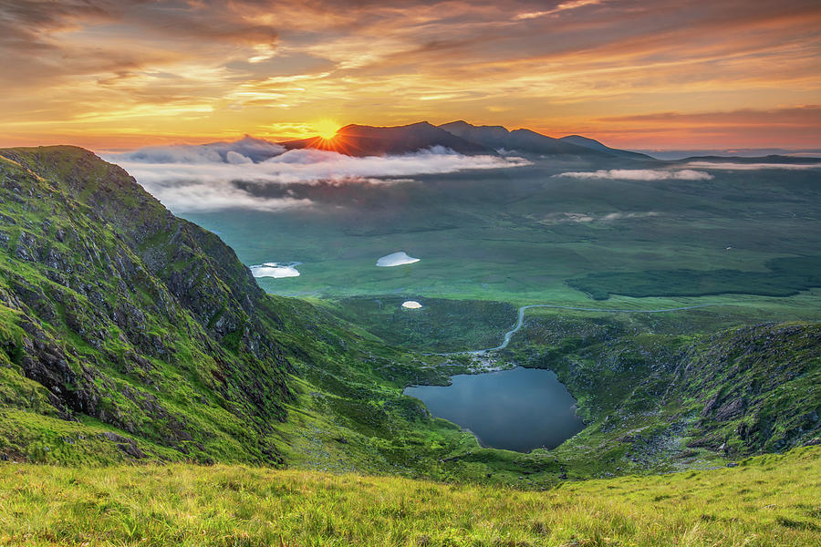Brandon Sunset from Slievanea, Dingle Peninsula Photograph by Adrian Hendroff
