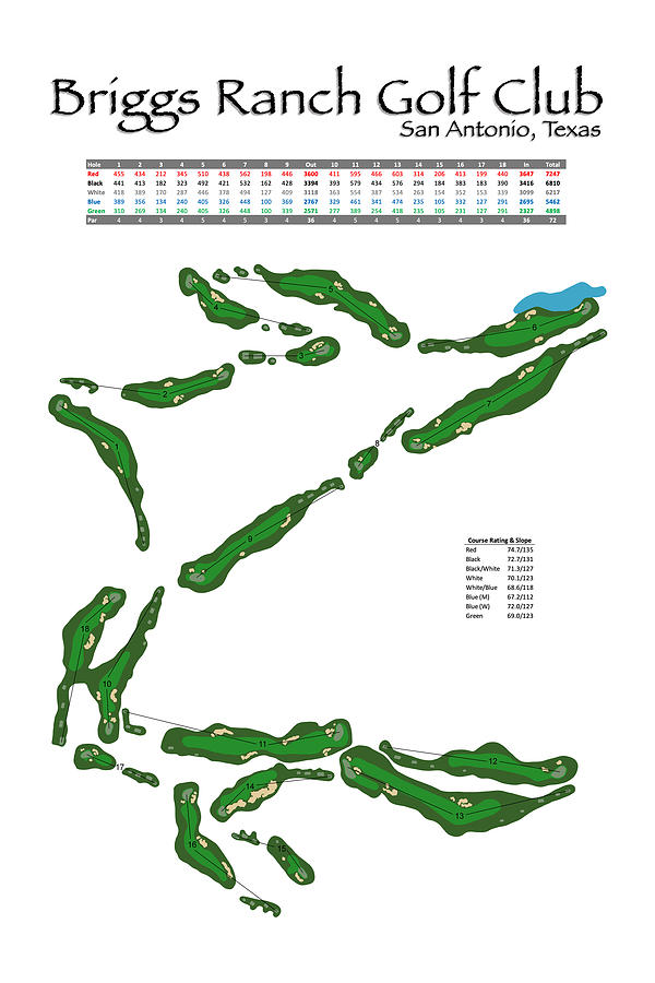 Briggs Ranch Golf Club Digital Art by Flop Shot Studio