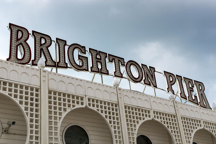 Brighton Pier sign Photograph by Francisco Ruiz Navas
