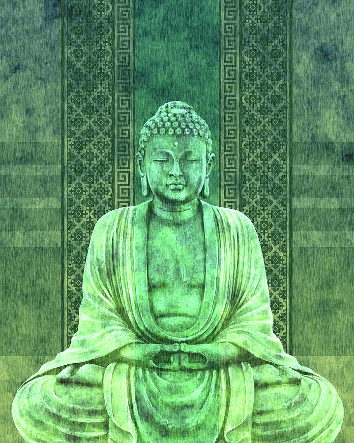Serene Buddha Statue in Meditation Mixed Media - Dhyana - Buddha in Meditation 01 by Studio Grafiikka