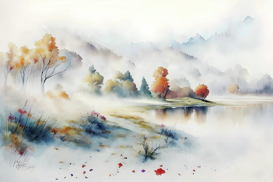 By the Lake Digital Art by Ursula Abresch
