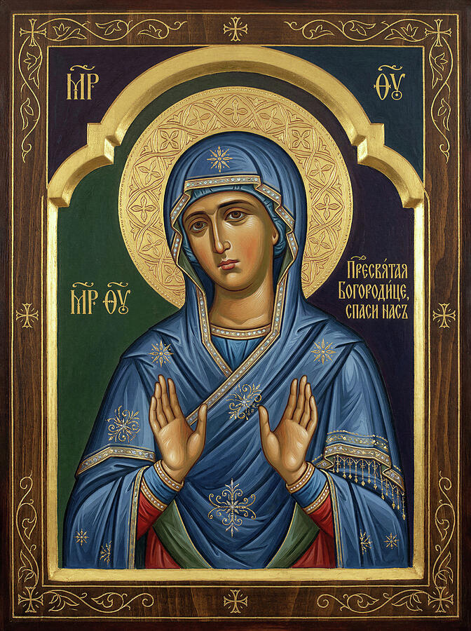 Byzantine Icon of the Madonna - Sacred Religious - Traditional Gold ...