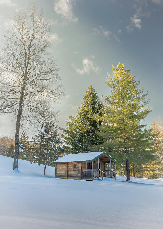 Cabin in the Snow Photograph by Dave King