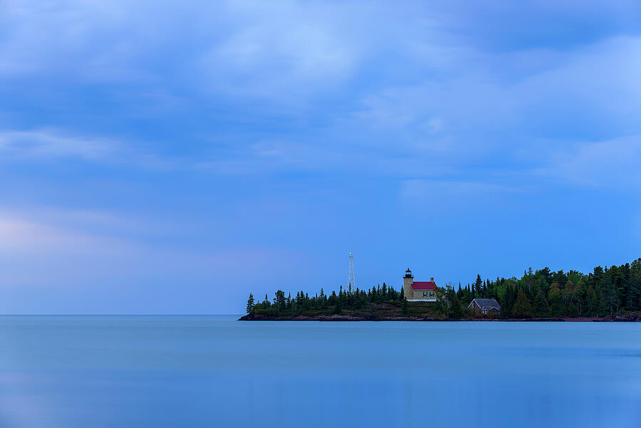 Calm evening at the Copper Harbor Lighthouse Photograph by Michael Collins