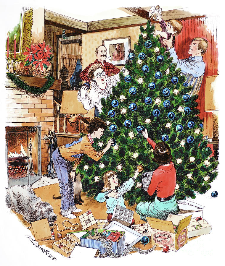 1981 Christmas In Canada Painting by Mel Crawford