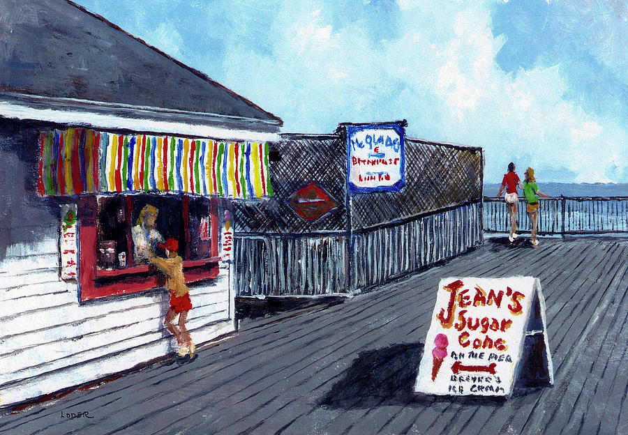 Cape May Boardwalk Painting by Robert Loder Jr