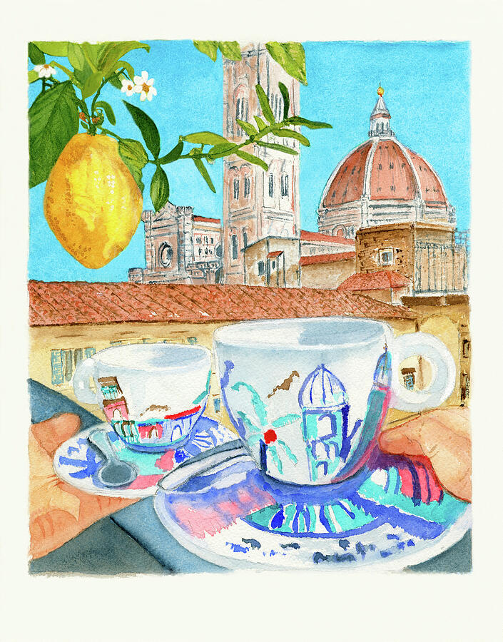Cappuccino With A View Of The Duomo by Deborah League