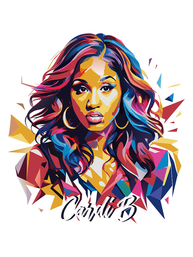 Cardi B #2 in WPAP Pop Art Digital Art by Vector Artnesia