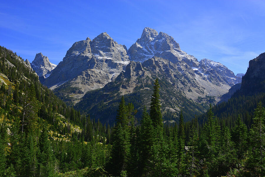 Cascade Canyon Cathedral Group with Snow and Still Green Photograph by Raymond Salani III