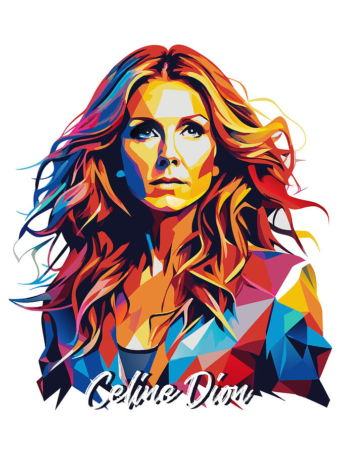 Celine Dion #2 in WPAP Pop Art Digital Art by Vector Artnesia