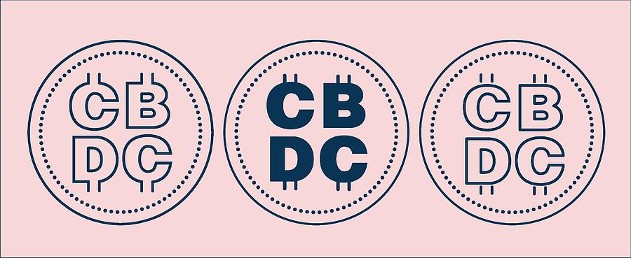 central bank digital currency - CBDC - coin Drawing by Kertlis