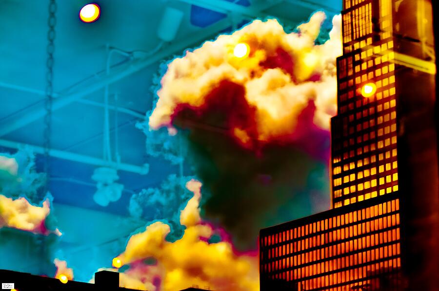 Vivid Urban Skyline at Sunset Photograph - Cgy- Reflecting Our Ominous Future by Alex John Bergerman