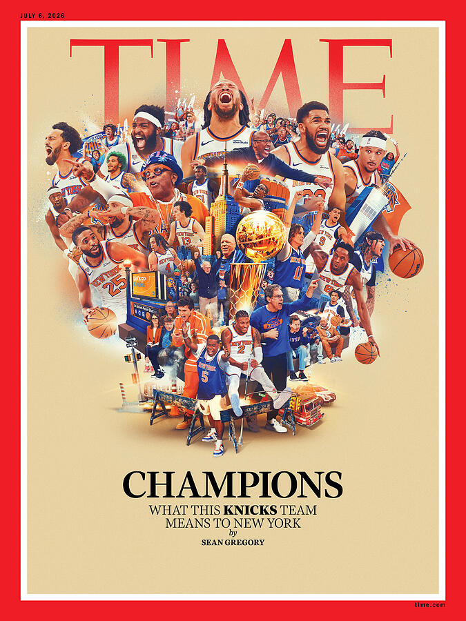 New York Knicks 2026 NBA Champions Time Cover by Neil Jamieson for