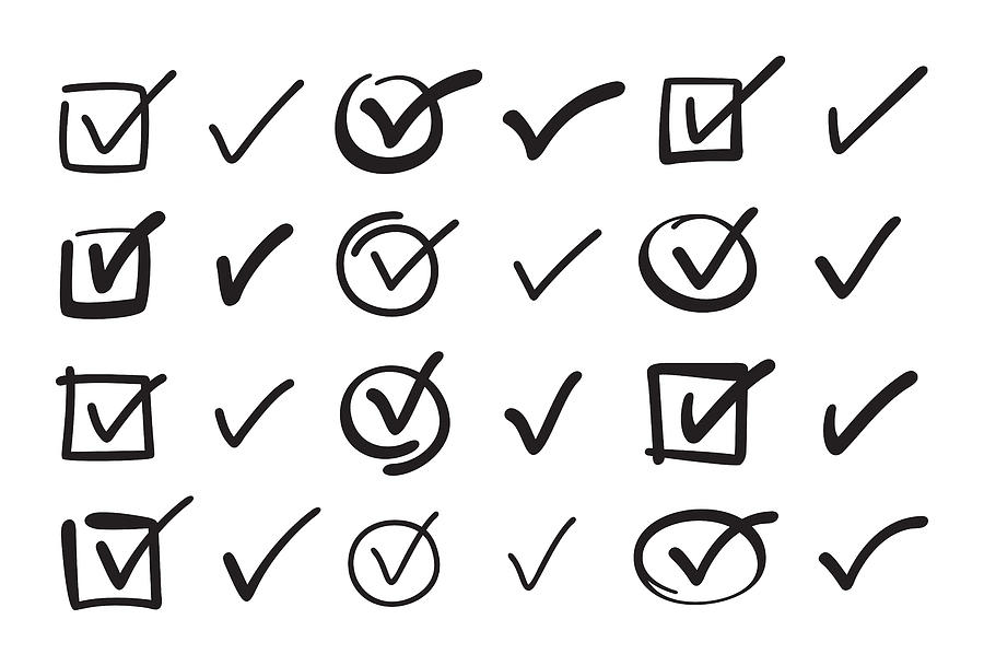 Check Mark Boxes Drawing by Filo