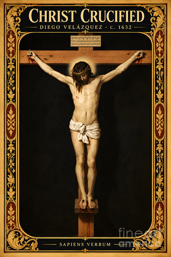 Christ Crucified vintage art poster by Sapiens Verbum