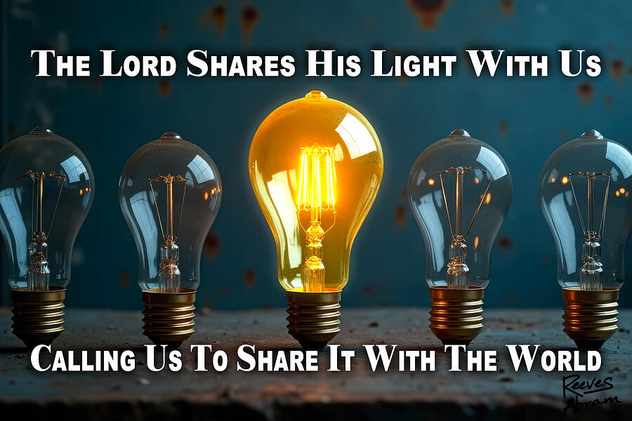 Christian Light Bulb Inspiration Digital Art by Reeves Abram - Pastor Reeves Studio - Metal Posters