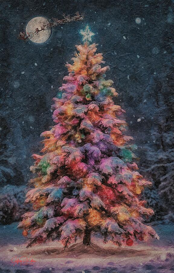 Christmas Tree Painting by Jeffrey Kolker