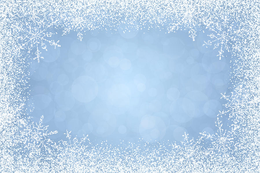 Christmas - Winter white frame on light blue background Drawing by Dimitris66