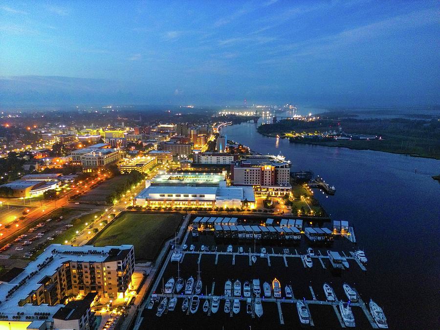 City Lights By The Marina Photograph by Oceanic SkyView