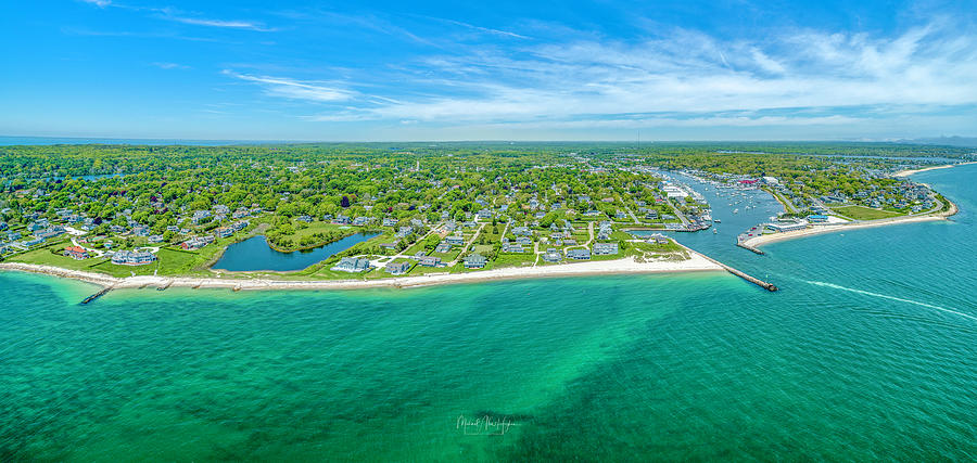 Clinton Ave Falmouth Inner Harbor Photograph by Veterans Aerial Media LLC