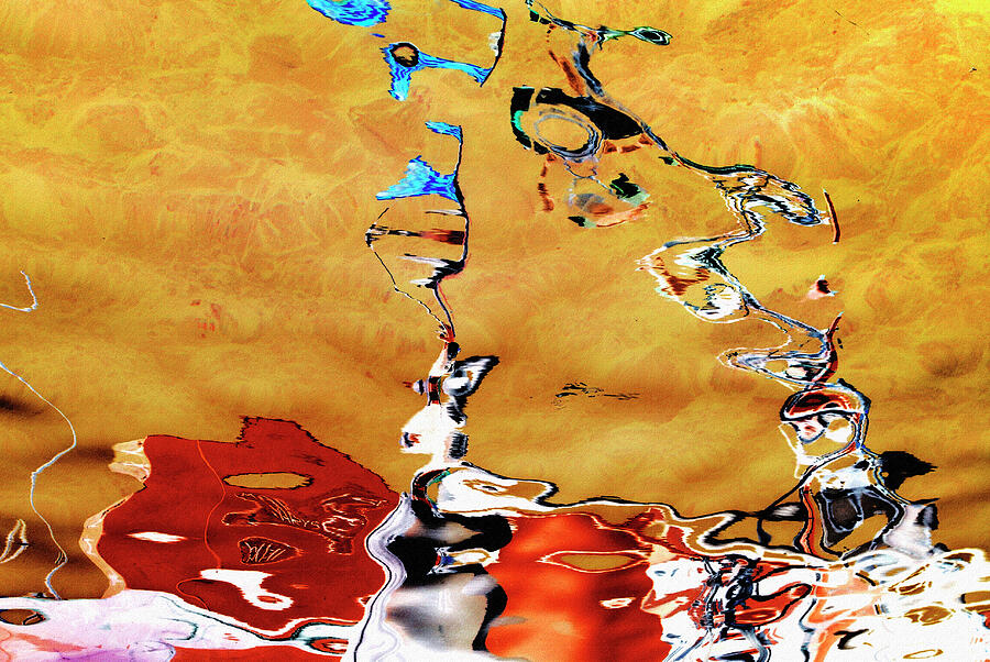 Collection of abstract,  Gustav Klimt  colours style, This stunning colorful water abstraction Photograph by Severija Kirilovaite