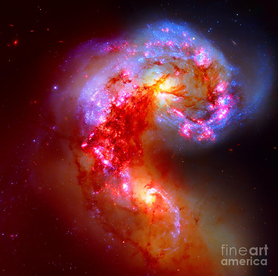 Colliding Galaxies in Space Photograph - Colliding Galaxies in Space by Stefano Senise