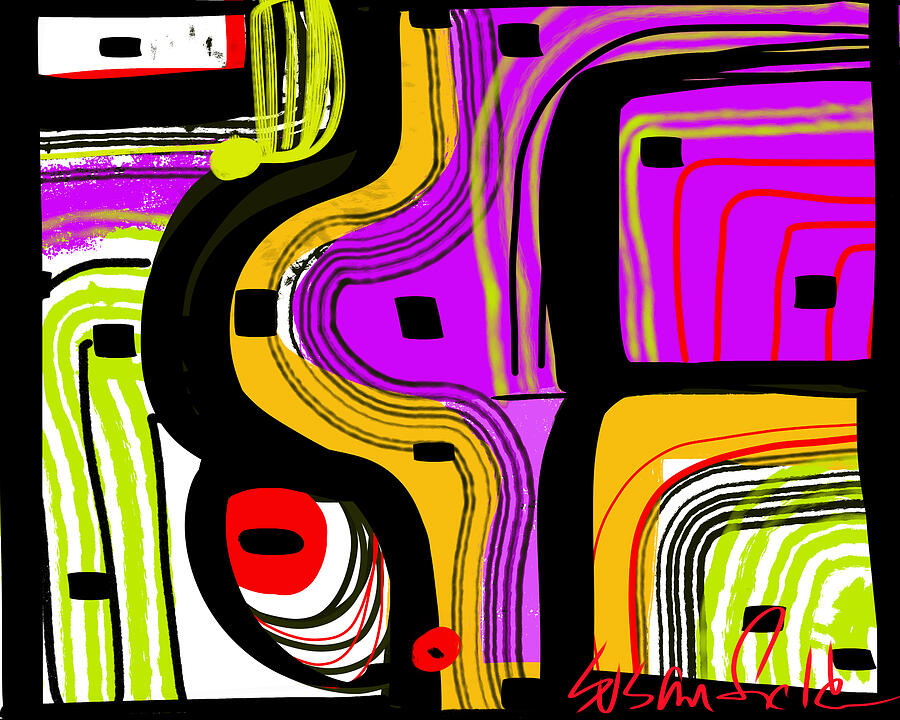 Colorful Abstract Geometric Design Digital Art - Colorful Abstract Geometric Design by Susan Fielder