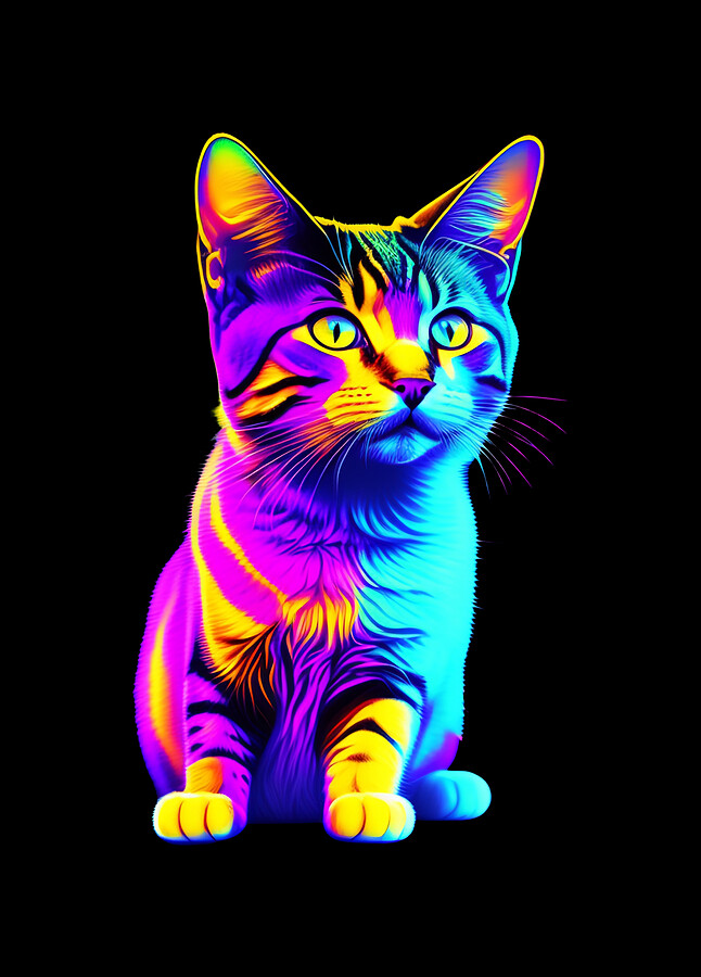 Colorful Rainbow Kitten Digital Art by Flippin Sweet Gear