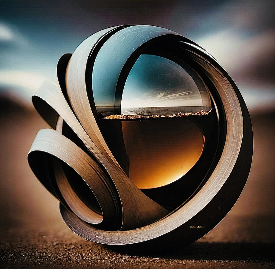 Spherical Surreal Landscape Reflection Digital Art - Core Horizon by Rafael Salazar