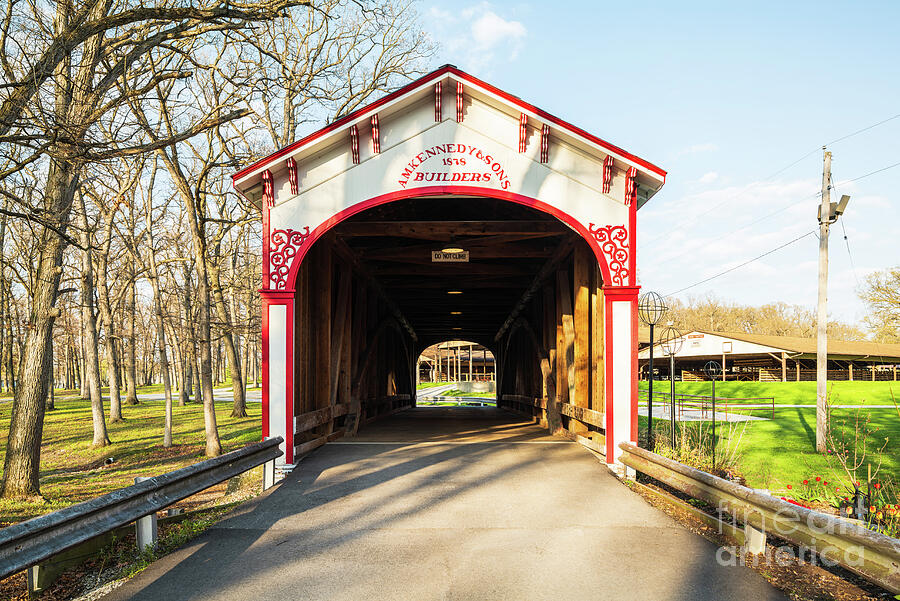 Covered Bridge in Crown Point Indiana Photograph by Paul Velgos