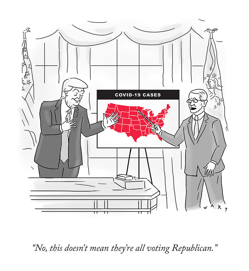 COVID Red Drawing by Kim Warp