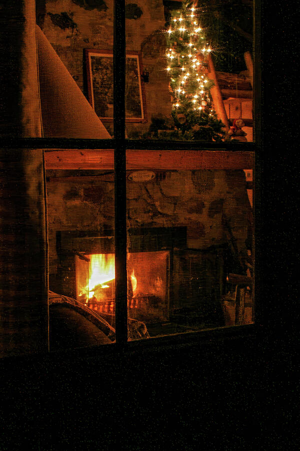 Cozy Christmas Cabin Glow Photograph by Deb Beausoleil